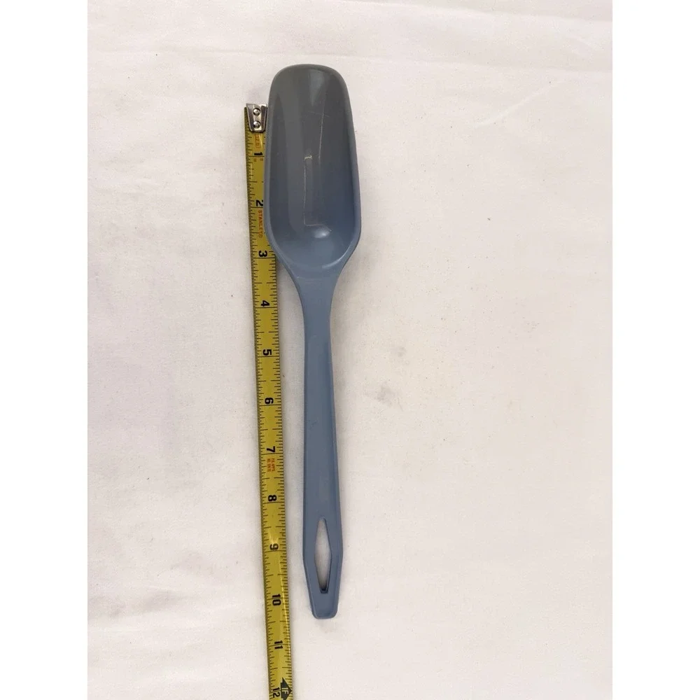 Vintage Kitchen Spoon Plastic Blue Serving Spoon Retro Cooking Utensil